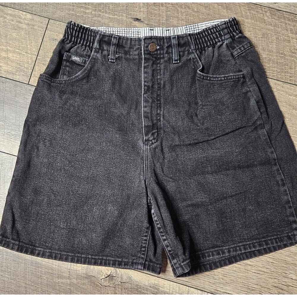 Lee Vintage 90s High Waisted Black Denim Shorts - Picture 2 of 10